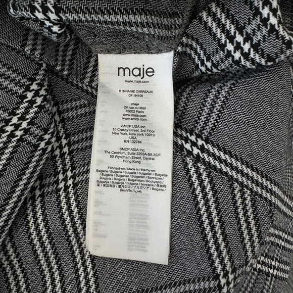 Maje plaid shorts size 34 eq to size 2 reference make size chart - Picture 6 of 9